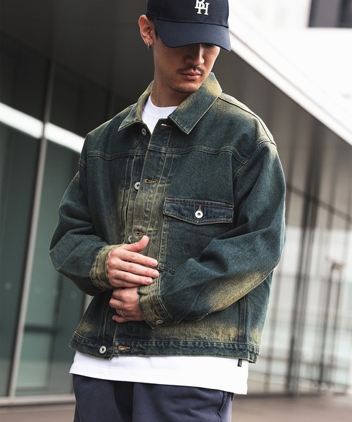 BEAMS HEART(ビームスハート)の「ブラスト デニム ジャケット【ユニセックス】(デニムジャケット・メンズ・インディゴブルー/ブラック・LARGE/MEDIUM/SMALL)」の5枚目の写真