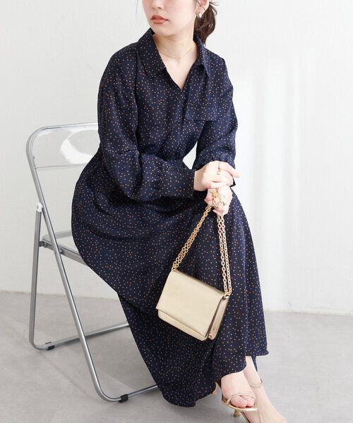 natural couture（ナチュラルクチュール）の「ミリタリースキッパー衿ワンピース（ワンピース・レディース・グリーン系その他/ネイビー/その他1/ライトベージュ・FREE）」の4枚目の写真