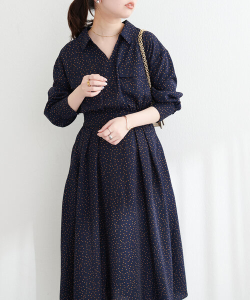 natural couture（ナチュラルクチュール）の「ミリタリースキッパー衿ワンピース（ワンピース・レディース・グリーン系その他/ネイビー/その他1/ライトベージュ・FREE）」の8枚目の写真