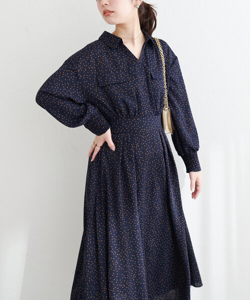 natural couture（ナチュラルクチュール）の「ミリタリースキッパー衿ワンピース（ワンピース・レディース・グリーン系その他/ネイビー/その他1/ライトベージュ・FREE）」の9枚目の写真