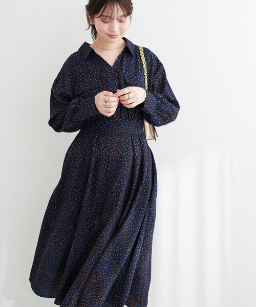 natural couture（ナチュラルクチュール）の「ミリタリースキッパー衿ワンピース（ワンピース・レディース・グリーン系その他/ネイビー/その他1/ライトベージュ・FREE）」の10枚目の写真