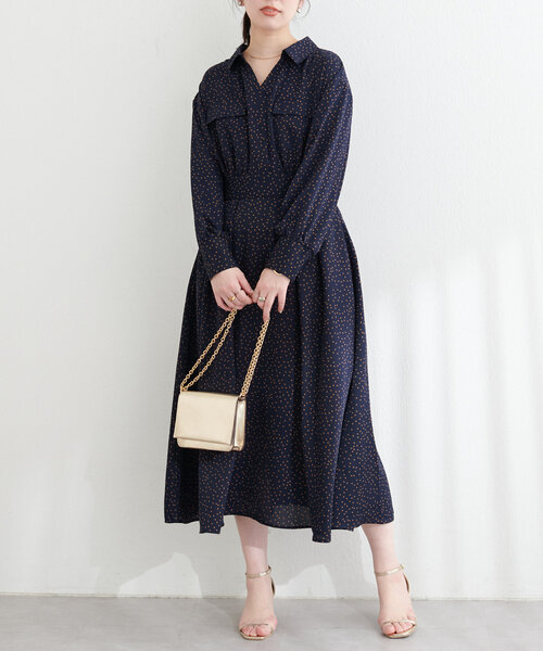 natural couture（ナチュラルクチュール）の「ミリタリースキッパー衿ワンピース（ワンピース・レディース・グリーン系その他/ネイビー/その他1/ライトベージュ・FREE）」の11枚目の写真