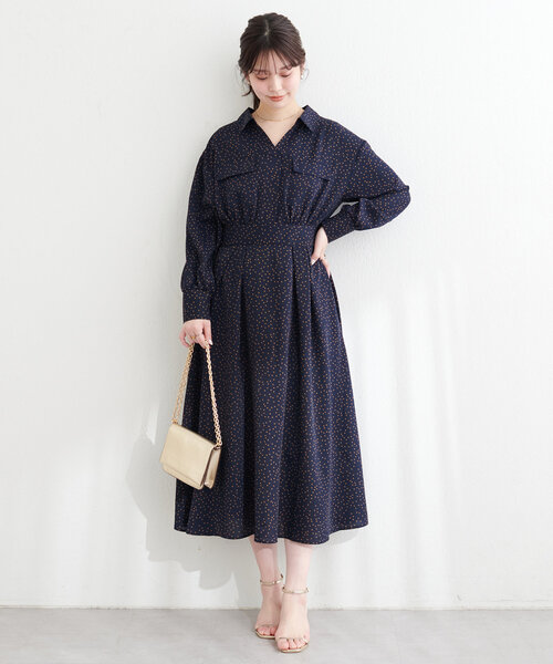 natural couture（ナチュラルクチュール）の「ミリタリースキッパー衿ワンピース（ワンピース・レディース・グリーン系その他/ネイビー/その他1/ライトベージュ・FREE）」の12枚目の写真