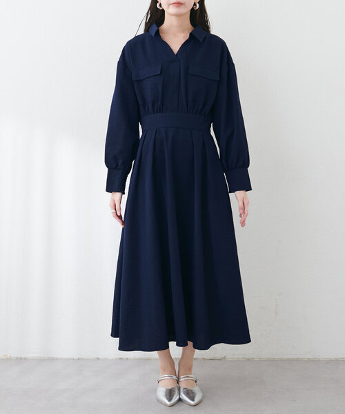 natural couture（ナチュラルクチュール）の「ミリタリースキッパー衿ワンピース（ワンピース・レディース・グリーン系その他/ネイビー/その他1/ライトベージュ・FREE）」の18枚目の写真