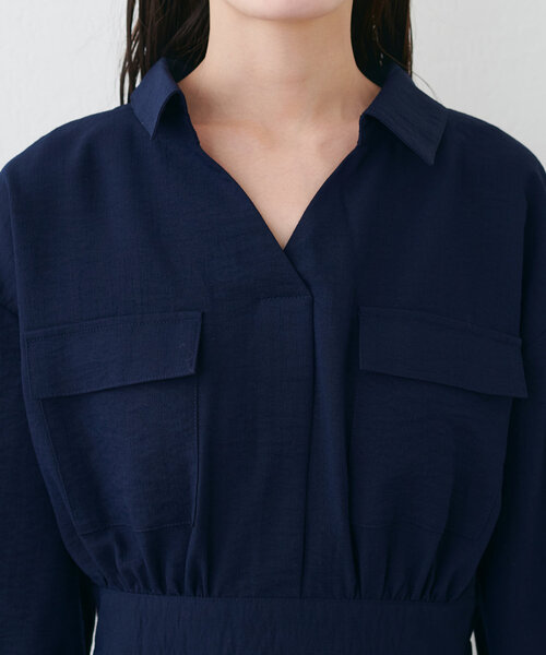 natural couture（ナチュラルクチュール）の「ミリタリースキッパー衿ワンピース（ワンピース・レディース・グリーン系その他/ネイビー/その他1/ライトベージュ・FREE）」の21枚目の写真