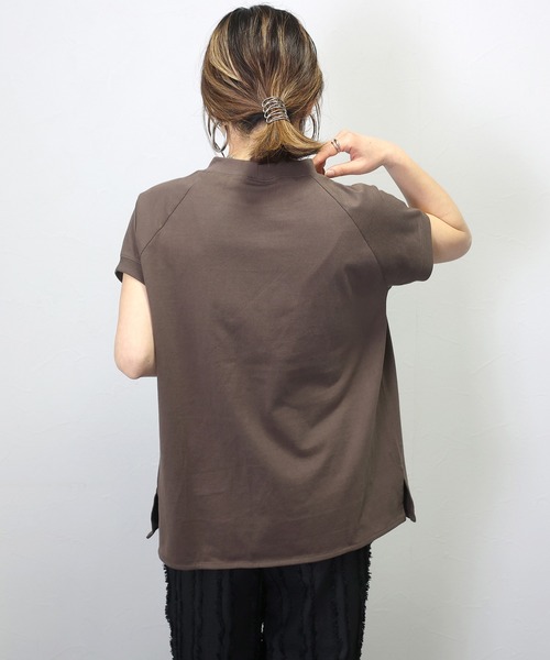Aletta vita(アレッタビータ)の「綿リブ襟モックネックフレンチプルオーバー(Tシャツ/カットソー・レディース・ブラック/ブラウン系その他/オフホワイト・FREE)」の8枚目の写真