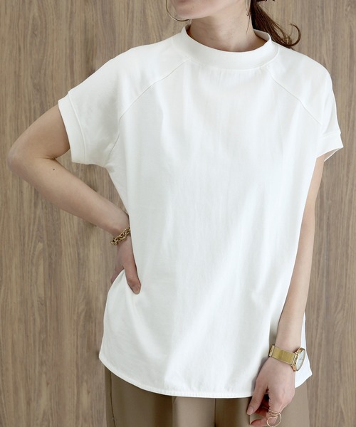 Aletta vita(アレッタビータ)の「綿リブ襟モックネックフレンチプルオーバー(Tシャツ/カットソー・レディース・ブラック/ブラウン系その他/オフホワイト・FREE)」の17枚目の写真