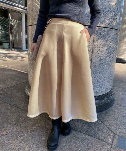 KOBE LETTUCE（コウベレタス）の「[ 裏起毛 ] 2丈フレアスカート（スカート・レディース・ベージュ・M1）」の15枚目の写真