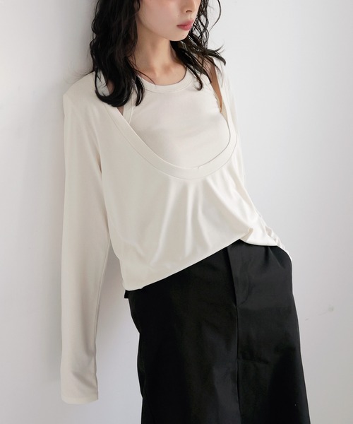 セール】レイヤードカットソートップス（Tシャツ/カットソー）｜LIAN