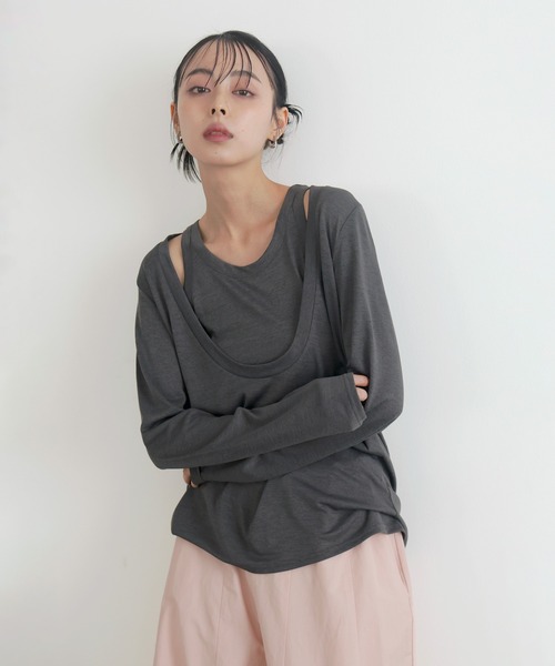 セール】レイヤードカットソートップス（Tシャツ/カットソー）｜LIAN