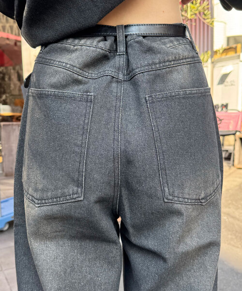 CIAOPANIC（チャオパニック）の「オーバーダイブラストワイドデニム（デニムパンツ・レディース・ブルー/ブラック/ネイビー・MEDIUM/LARGE/SMALL）」の12枚目の写真