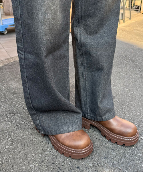 CIAOPANIC（チャオパニック）の「オーバーダイブラストワイドデニム（デニムパンツ・レディース・ブルー/ブラック/ネイビー・MEDIUM/LARGE/SMALL）」の15枚目の写真