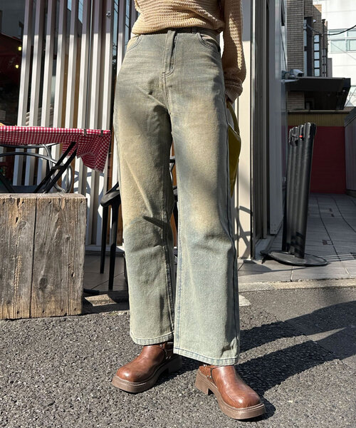 CIAOPANIC（チャオパニック）の「オーバーダイブラストワイドデニム（デニムパンツ・レディース・ブルー/ブラック/ネイビー・MEDIUM/LARGE/SMALL）」の17枚目の写真