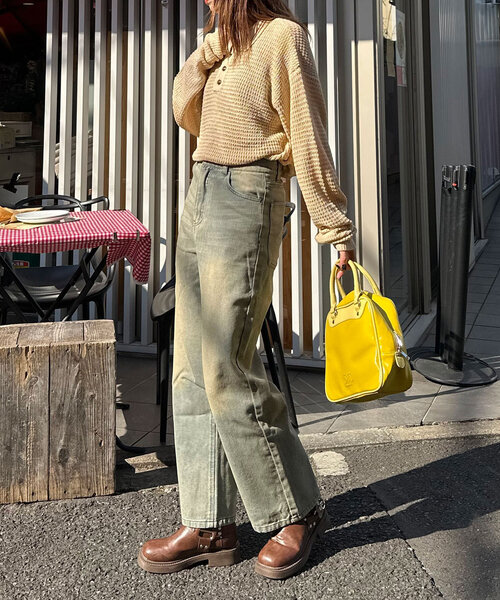 CIAOPANIC（チャオパニック）の「オーバーダイブラストワイドデニム（デニムパンツ・レディース・ブルー/ブラック/ネイビー・MEDIUM/LARGE/SMALL）」の20枚目の写真