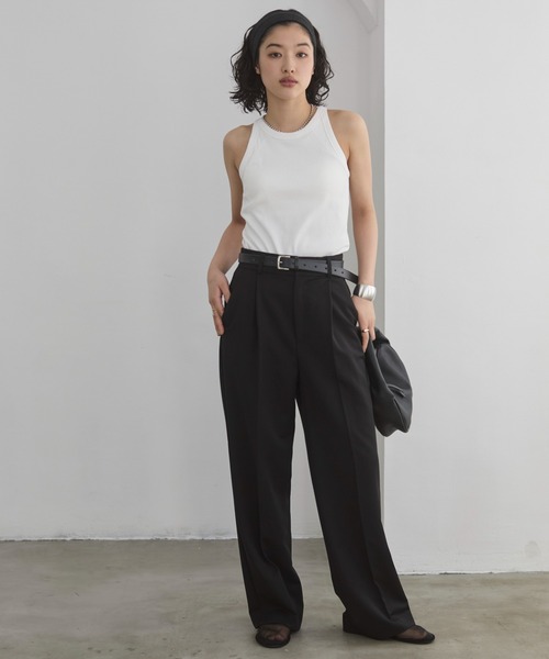 ANGIE（アンジー）の「カップ付き アメスリタンクトップ（タンクトップ・レディース・ブラック/ナチュラル/ブラウン/ホワイト/オレンジ/チャコール・SMALL/LARGE/MEDIUM）」の8枚目の写真