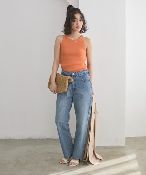 ANGIE（アンジー）の「カップ付き アメスリタンクトップ（タンクトップ・レディース・ブラック/ナチュラル/ブラウン/ホワイト/オレンジ/チャコール・SMALL/LARGE/MEDIUM）」の15枚目の写真