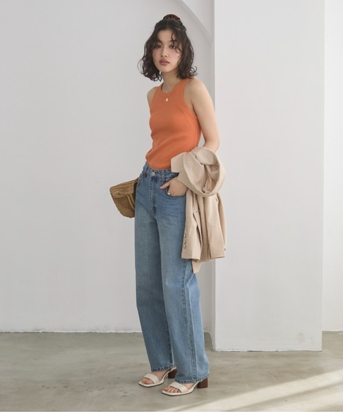 ANGIE（アンジー）の「カップ付き アメスリタンクトップ（タンクトップ・レディース・ブラック/ナチュラル/ブラウン/ホワイト/オレンジ/チャコール・SMALL/LARGE/MEDIUM）」の16枚目の写真