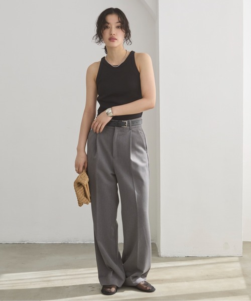 ANGIE（アンジー）の「カップ付き アメスリタンクトップ（タンクトップ・レディース・ブラック/ナチュラル/ブラウン/ホワイト/オレンジ/チャコール・SMALL/LARGE/MEDIUM）」の10枚目の写真