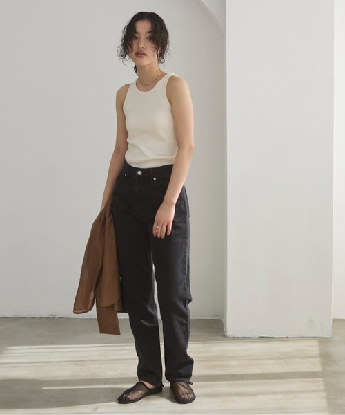 ANGIE（アンジー）の「カップ付き アメスリタンクトップ（タンクトップ・レディース・ブラック/ナチュラル/ブラウン/ホワイト/オレンジ/チャコール・SMALL/LARGE/MEDIUM）」の14枚目の写真