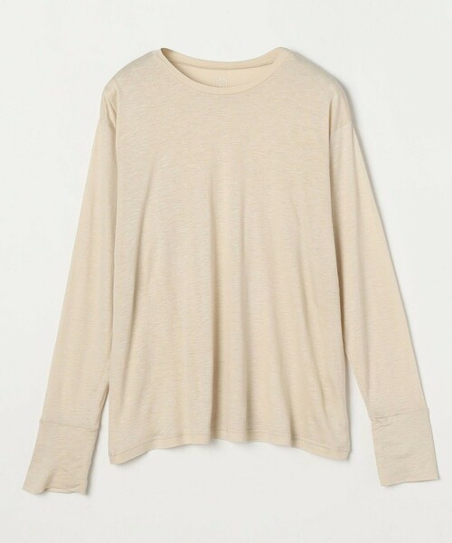 LOISIR(ロワズィール)の「リネンレーヨン天竺ロングスリーブTシャツ(Tシャツ/カットソー・レディース・ブラック/ベージュ/チャコールグレー・FREE)」の3枚目の写真
