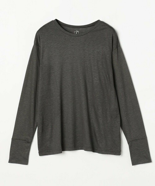 LOISIR(ロワズィール)の「リネンレーヨン天竺ロングスリーブTシャツ(Tシャツ/カットソー・レディース・ブラック/ベージュ/チャコールグレー・FREE)」の2枚目の写真