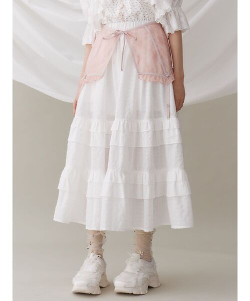 merry jenny（メリージェニー）の「シアーレースコルセット（ベルト・レディース・オフホワイト/ブルー/ピンク・FREE）」の3枚目の写真