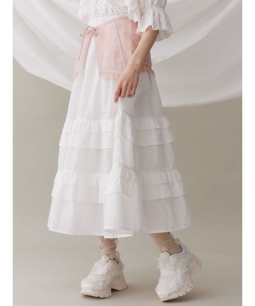 merry jenny（メリージェニー）の「シアーレースコルセット（ベルト・レディース・オフホワイト/ブルー/ピンク・FREE）」の12枚目の写真