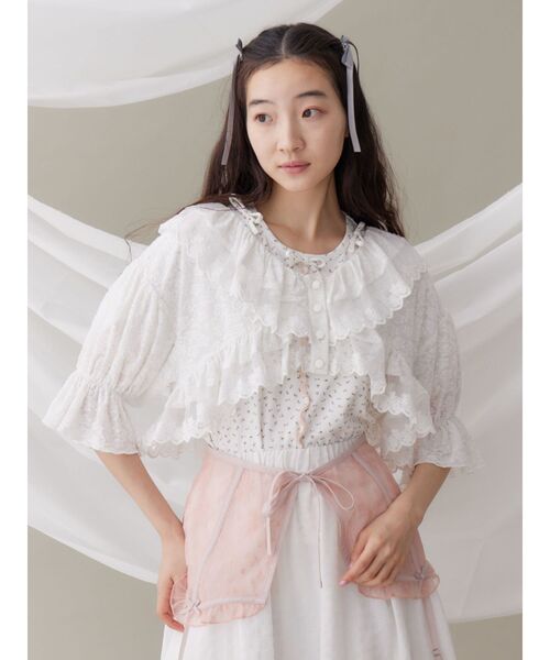 merry jenny（メリージェニー）の「シアーレースコルセット（ベルト・レディース・オフホワイト/ブルー/ピンク・FREE）」の13枚目の写真