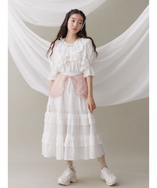 merry jenny（メリージェニー）の「シアーレースコルセット（ベルト・レディース・オフホワイト/ブルー/ピンク・FREE）」の16枚目の写真