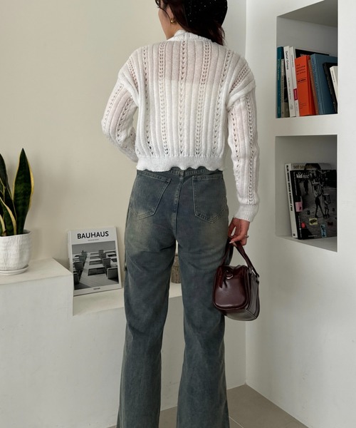 efill(エフィル)の「ショート丈 パール 花びら カーディガン(カーディガン/ボレロ・レディース・ホワイト・FREE)」の15枚目の写真