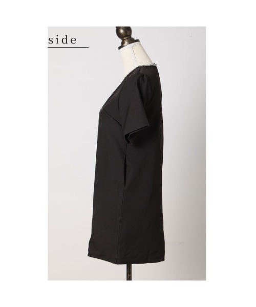 Sawa a la mode(サワアラモード)の「Vネックビジューリボンミニワンピース(ワンピース・レディース・ブラック・FREE)」の21枚目の写真