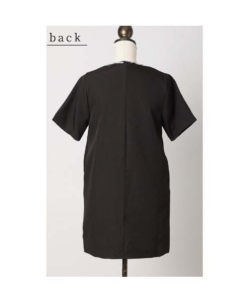 Sawa a la mode(サワアラモード)の「Vネックビジューリボンミニワンピース(ワンピース・レディース・ブラック・FREE)」の22枚目の写真