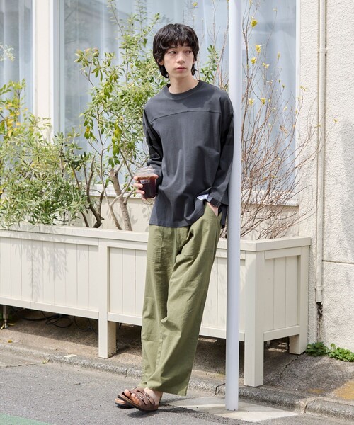 coen（コーエン）の「USAコットン七分袖フットボールTシャツ（Tシャツ/カットソー・メンズ・ホワイト/ダークグレー/ナチュラル/ライトブルー・XL/L/M/S）」の8枚目の写真