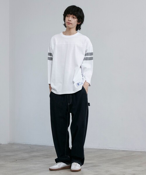 coen（コーエン）の「USAコットン七分袖フットボールTシャツ（Tシャツ/カットソー・メンズ・ホワイト/ダークグレー/ナチュラル/ライトブルー・XL/L/M/S）」の10枚目の写真