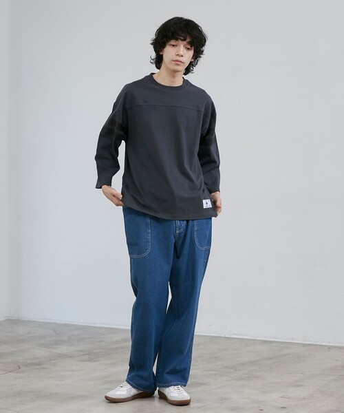 coen（コーエン）の「USAコットン七分袖フットボールTシャツ（Tシャツ/カットソー・メンズ・ホワイト/ダークグレー/ナチュラル/ライトブルー・XL/L/M/S）」の19枚目の写真