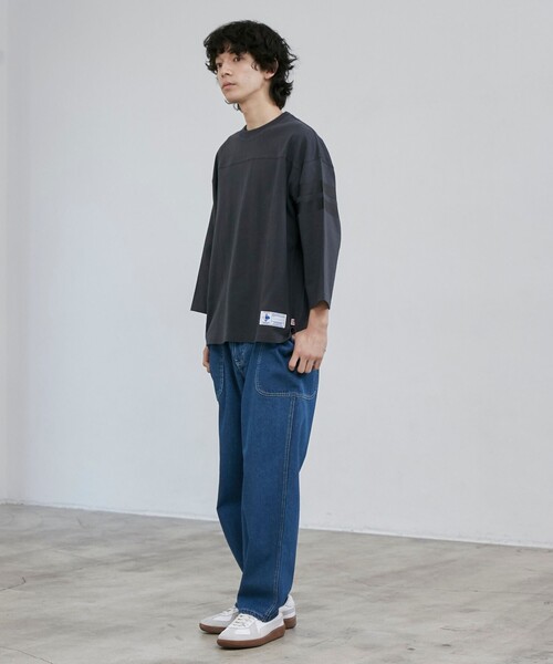 coen（コーエン）の「USAコットン七分袖フットボールTシャツ（Tシャツ/カットソー・メンズ・ホワイト/ダークグレー/ナチュラル/ライトブルー・XL/L/M/S）」の21枚目の写真