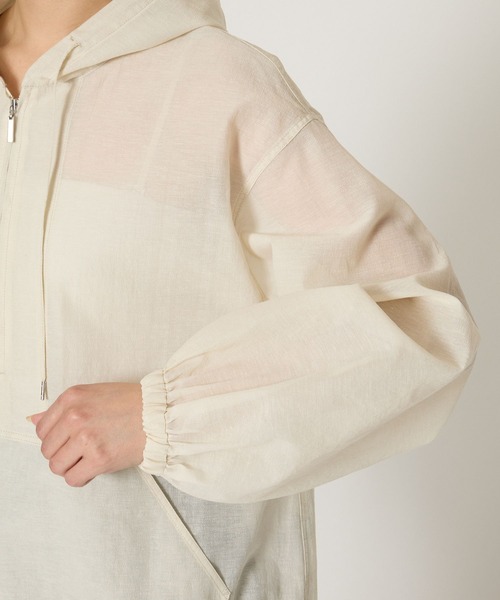 BABYLONE（バビロン）の「シアーオーガンジーアノラック（その他アウター・レディース・ホワイト/サックスブルー・フリー）」の3枚目の写真