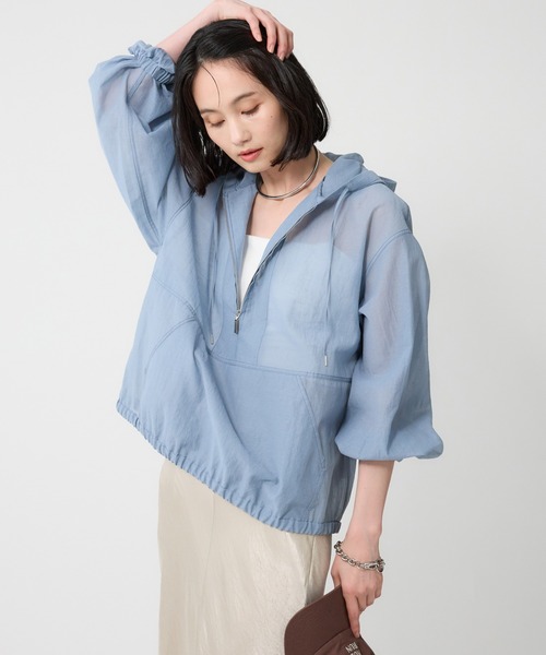 BABYLONE（バビロン）の「シアーオーガンジーアノラック（その他アウター・レディース・ホワイト/サックスブルー・フリー）」の16枚目の写真