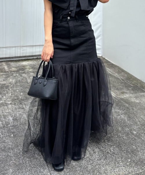 セール】denim tulle skirt（デニムスカート）｜HONEY MI HONEY