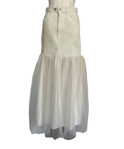 専用　Tulle Combo Skirt　デニム　スカート denim tulle skirt