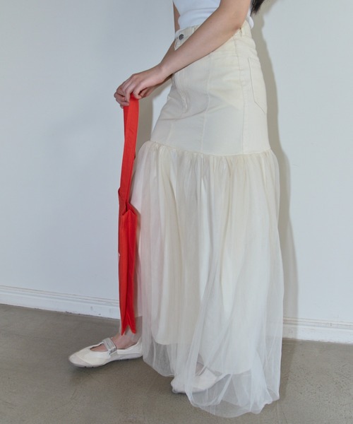 セール】denim tulle skirt（デニムスカート）｜HONEY MI HONEY