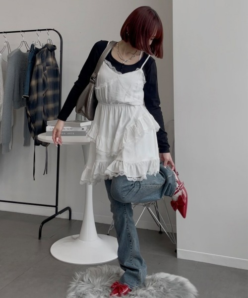 nui nullu(ヌイヌル)の「【nui nullu】リボンバレエコアポインテッドトゥパンプス(パンプス・レディース・ブラック/シルバー/レッド・S/M/L)」の4枚目の写真