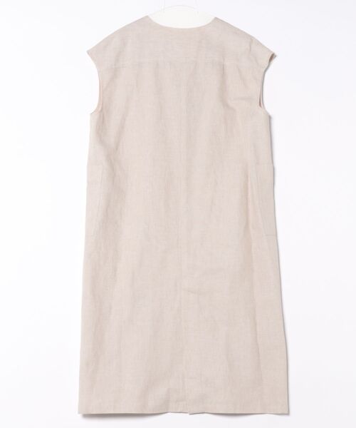 SIPULI（シプリ）の「Linen Chambray ロングジレワンピース（ワンピース・レディース・アイボリー/ブラウン・2）」の3枚目の写真