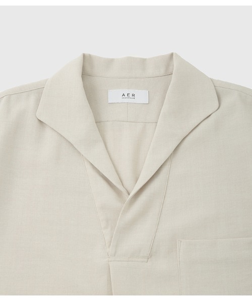 ADAM ET ROPE'(アダムエロペ)の「【WEB限定】リネンライク フロントタック スキッパーシャツ / 防シワ / ユニセックス(シャツ/ブラウス・メンズ・オフホワイト/ブラウン系その他2/ブラック・M/L)」の10枚目の写真