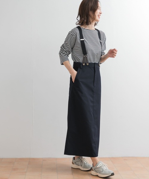 URBAN RESEARCH DOORS（アーバンリサーチドアーズ）の「サスペンダートラペーズスカート（スカート・レディース・ネイビー/ベージュ・MEDIUM）」の8枚目の写真