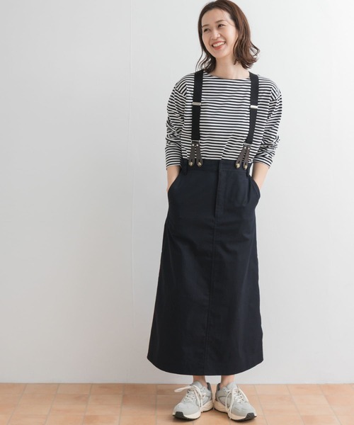 URBAN RESEARCH DOORS（アーバンリサーチドアーズ）の「サスペンダートラペーズスカート（スカート・レディース・ネイビー/ベージュ・MEDIUM）」の9枚目の写真