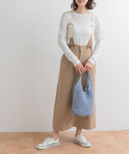 URBAN RESEARCH DOORS（アーバンリサーチドアーズ）の「サスペンダートラペーズスカート（スカート・レディース・ネイビー/ベージュ・MEDIUM）」の13枚目の写真