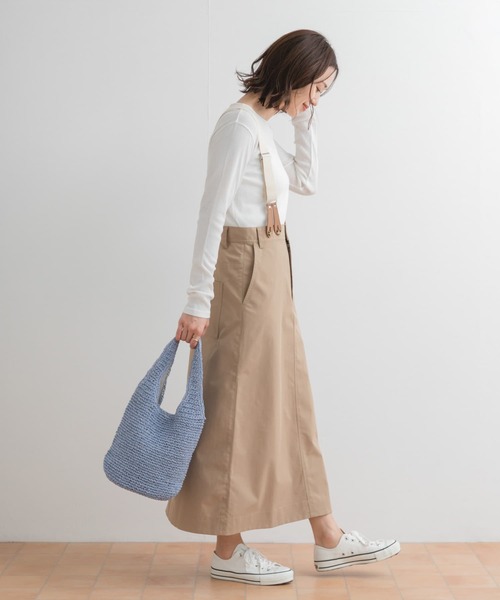 URBAN RESEARCH DOORS（アーバンリサーチドアーズ）の「サスペンダートラペーズスカート（スカート・レディース・ネイビー/ベージュ・MEDIUM）」の20枚目の写真