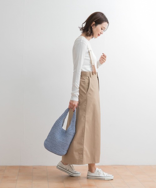 URBAN RESEARCH DOORS（アーバンリサーチドアーズ）の「サスペンダートラペーズスカート（スカート・レディース・ネイビー/ベージュ・MEDIUM）」の21枚目の写真