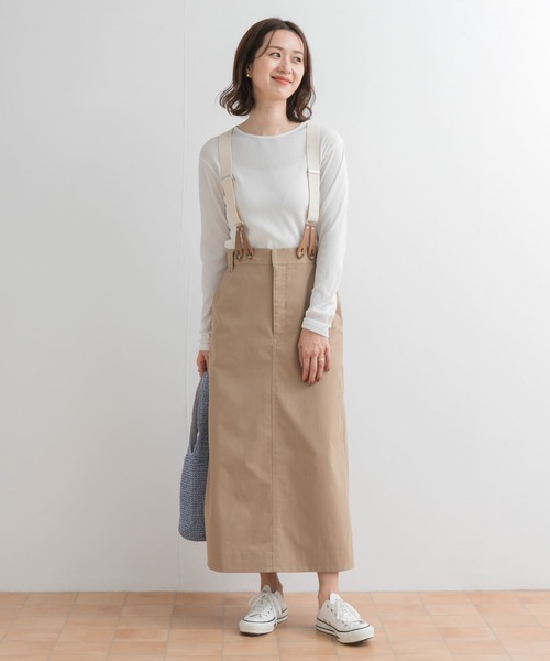 URBAN RESEARCH DOORS（アーバンリサーチドアーズ）の「サスペンダートラペーズスカート（スカート・レディース・ネイビー/ベージュ・MEDIUM）」の22枚目の写真